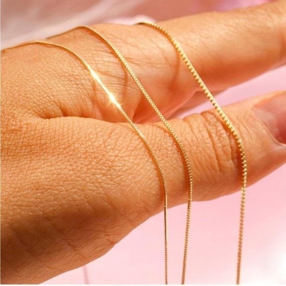 GOLD 14k Gold Plated 2pc Minimalist Necklace Set - Picture 2 of 2